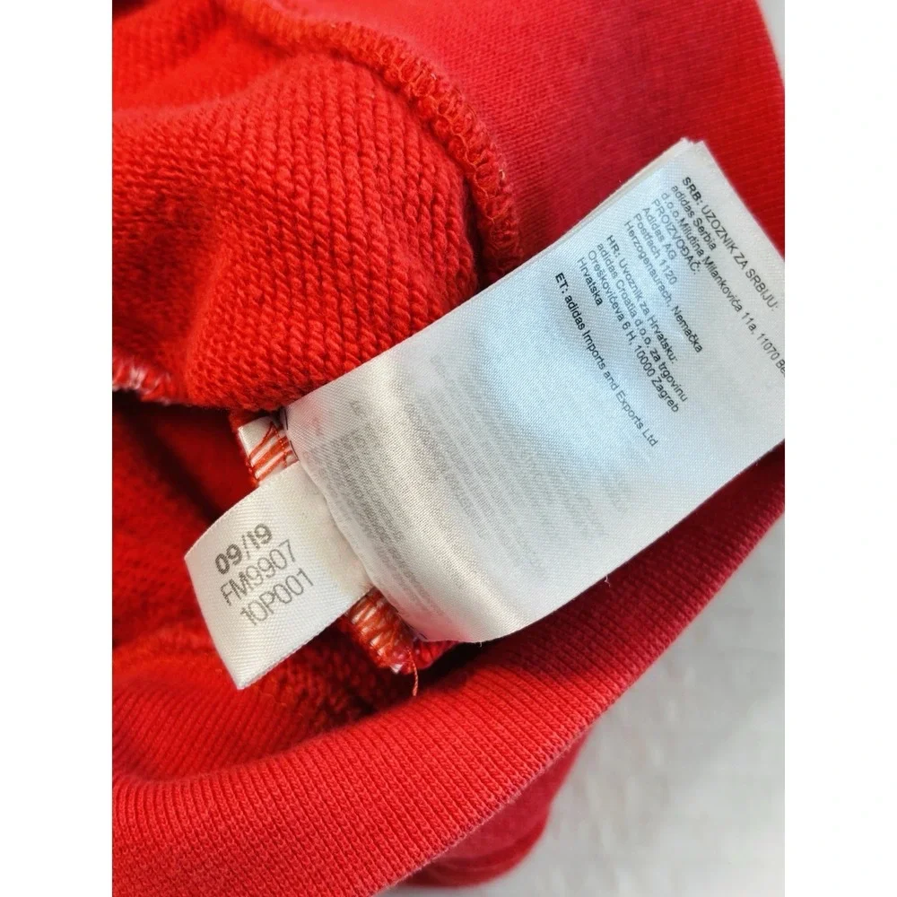 Adidas Originals Trefoil Hoodie Red White Oversized Logo Mens‎ Small S